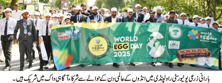 بارانی زرعی یونیورسٹی راولپنڈی میں انڈوں کے عالمی دن کے حوالے سے مختلف تقریبات کا انعقاد کیا گیا