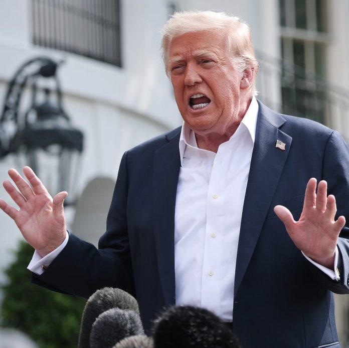 President Donald Trump Answers Questions While Departing News Photo 1752850501.pjpeg