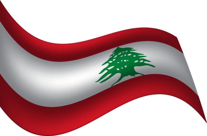 Waving Flag Of Lebanon National Symbol And Patriotism Vector