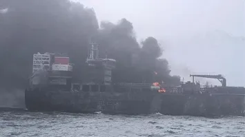 British Military Says Cargo Ship Ablaze In Strait Of Hormuz After Being Hit By Projectile 1773212748